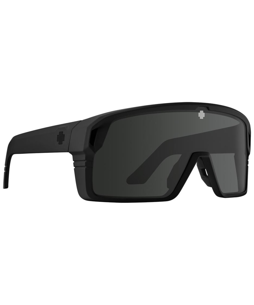View SPY Monolith Sports Sunglasses Happy Gray Green Black Spectra Mirror Lens Matte Black One size information