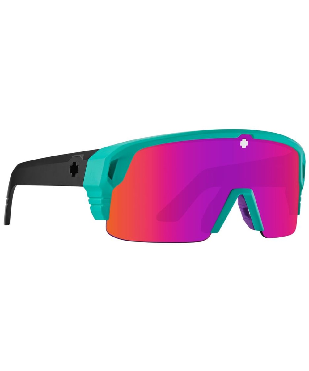 View SPY Monolith 5050 Sports Sunglasses Happy Gray Green Pink Spectra Mirror Lens Matte Teal One size information
