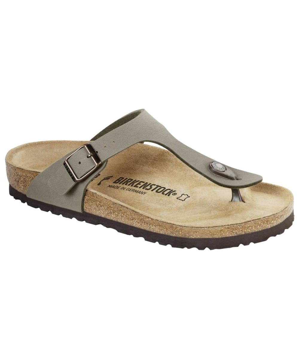 View Womens Birkenstock Gizeh Sandals Narrow Footbed Adjustable Fit Stone UK 75 information