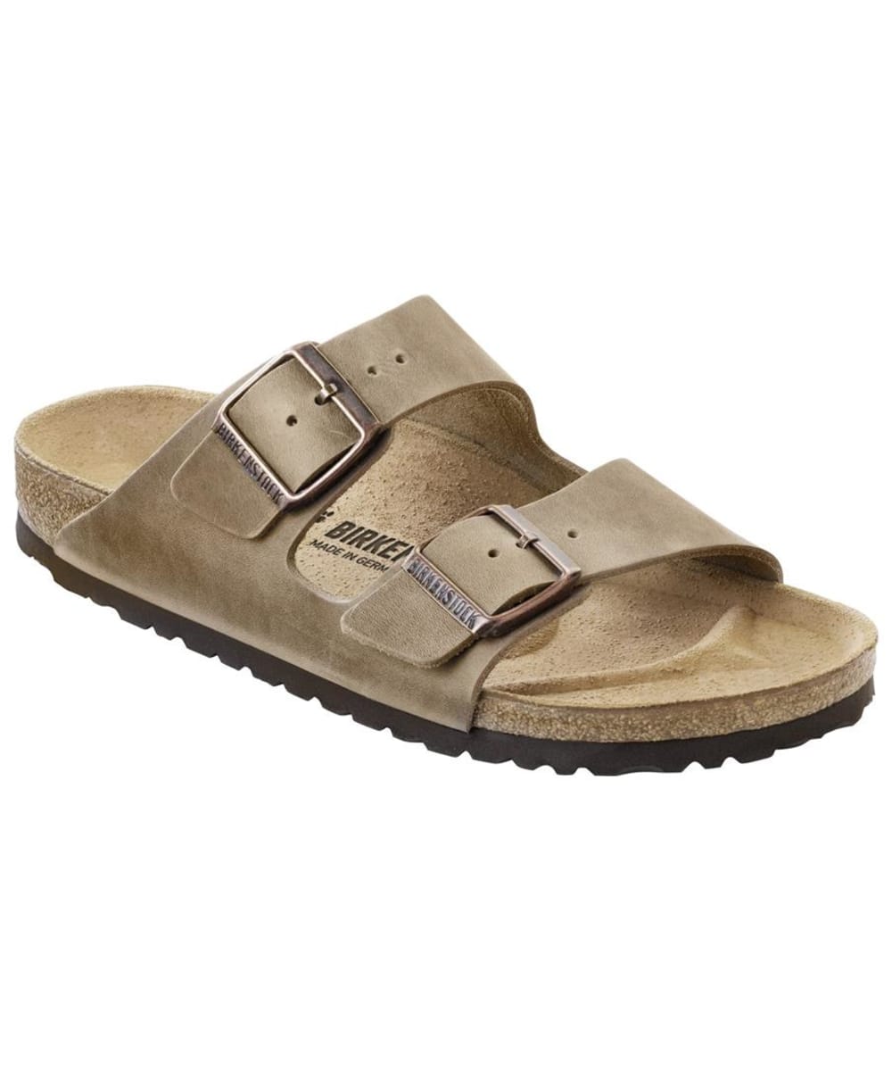 View Birkenstock Arizona Oiled Leather Sandals Narrow Footbed Adjustable Fit Tobacco Brown UK 5 information