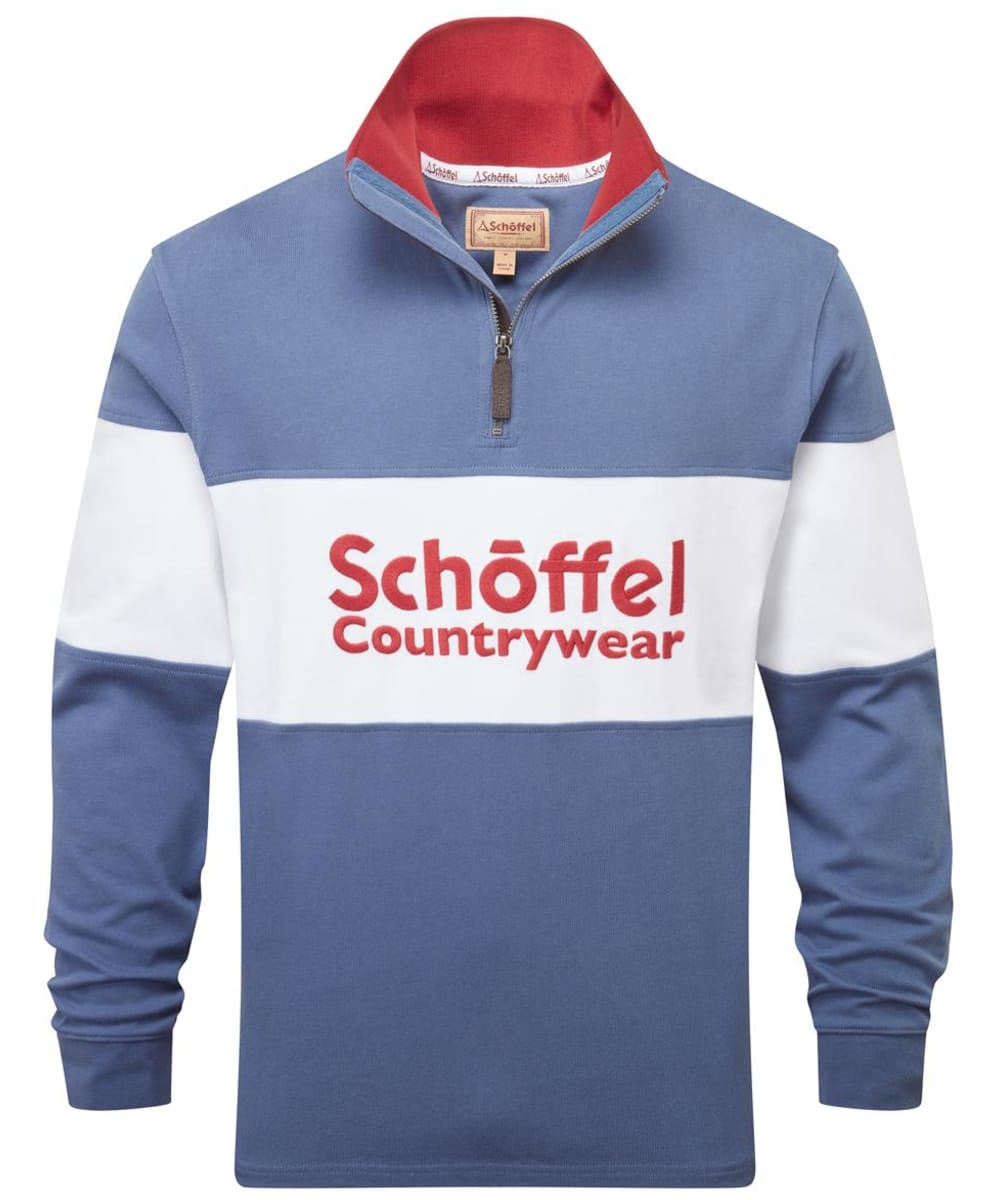 View Schoffel Exeter Heritage 14 Zip Rugby Shirt Stone Blue UK XL information