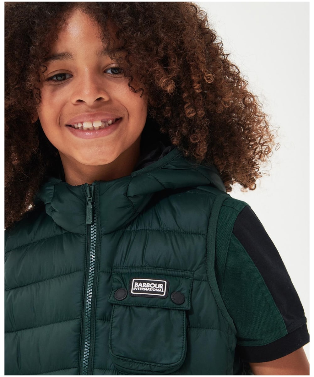 Boy s Barbour International Ouston Hooded Gilet 10 14yrs