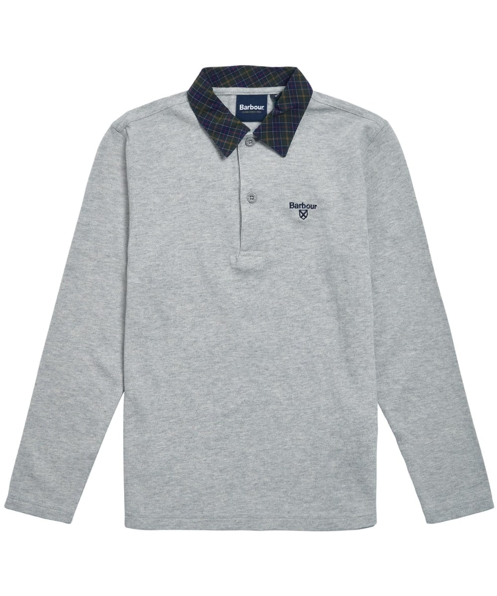 View Boys Barbour Hector Long Sleeve Polo Shirt 1015yrs Grey Marl 1213yrs XL information