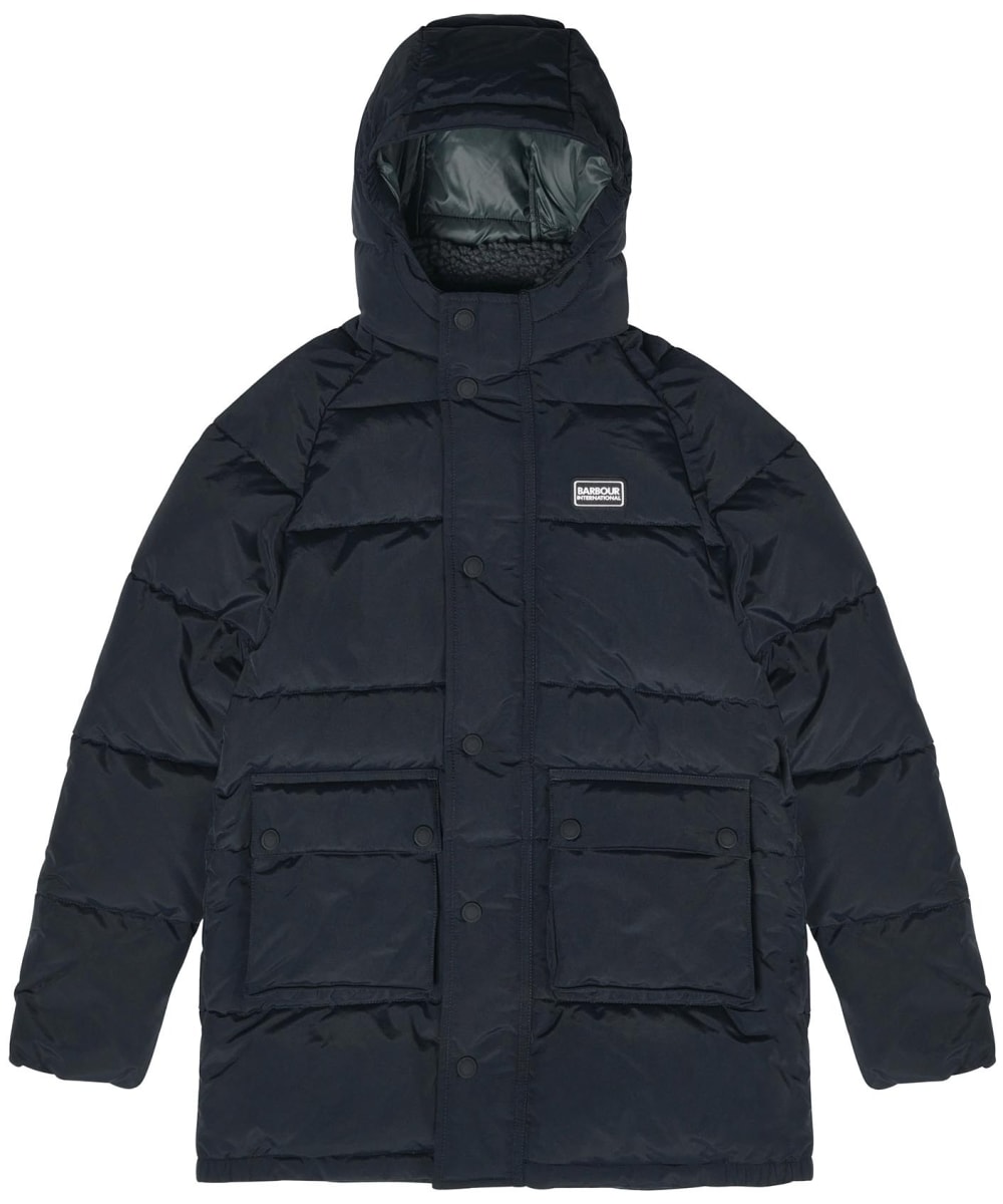View Boys Barbour International Govan Quilted Jacket 1015yrs Black 1213yrs XL information