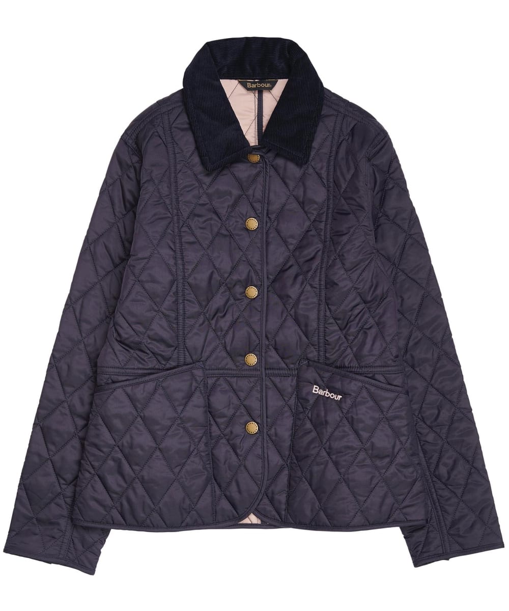 View Girls Barbour Summer Liddesdale Quilted Jacket 1015yrs Navy Gardenia 1011yrs L information