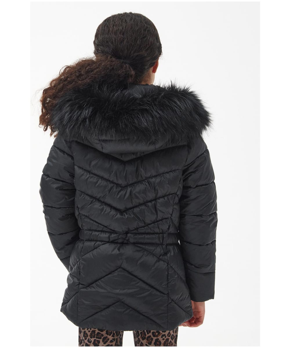 Barbour foreland faux cheap fur trim quilted jacket