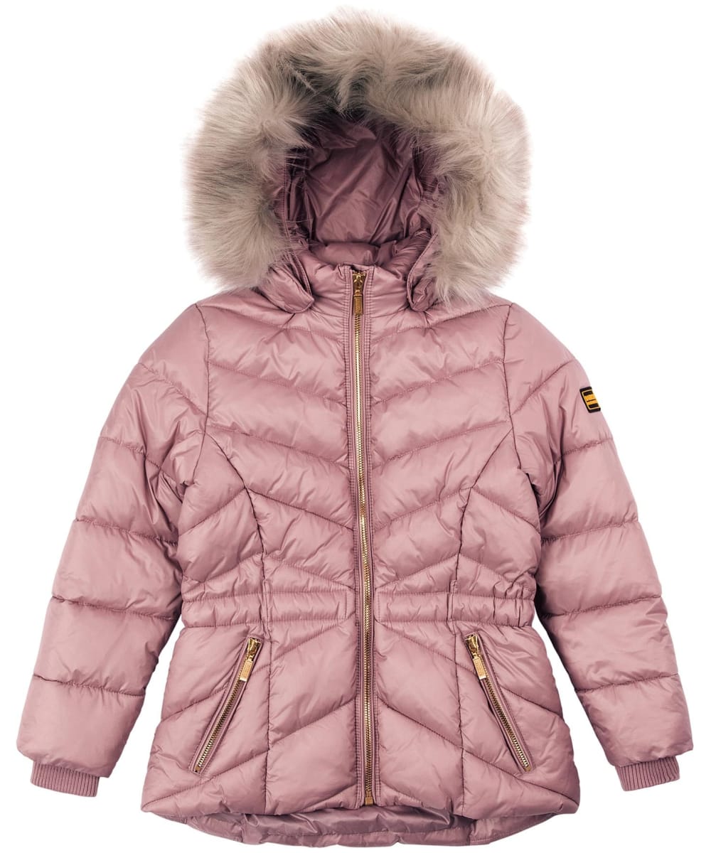 View Girls Barbour International Island Quilted Jacket 1015yrs Iced Fondant 1011yrs L information