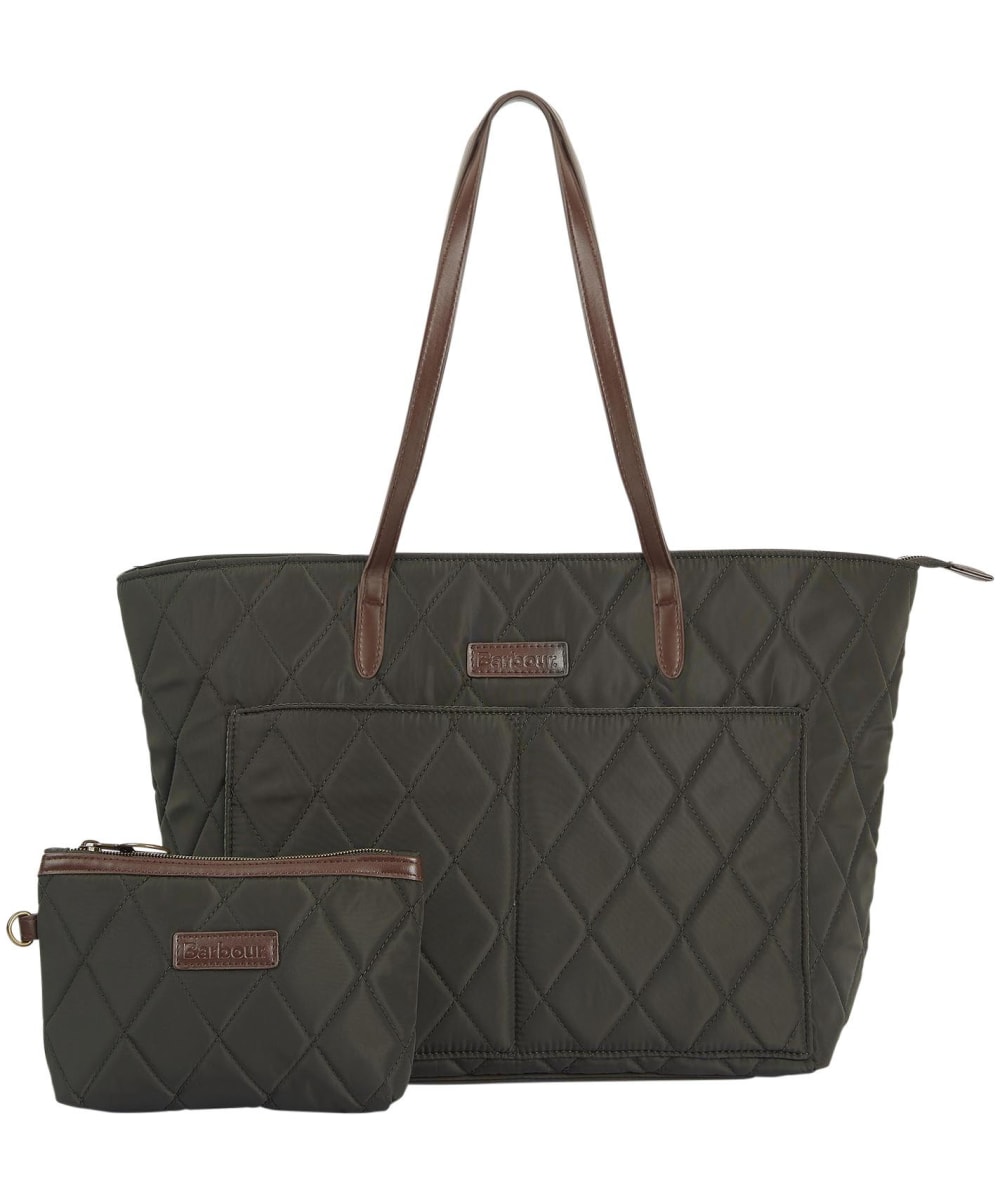 View Womens Barbour Quilted Tote Bag Olive One size information