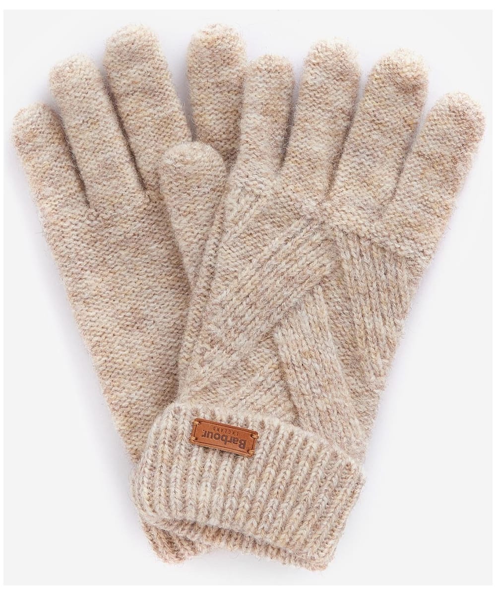View Womens Barbour Dace Cable Knitted Gloves Sand Beige One size information