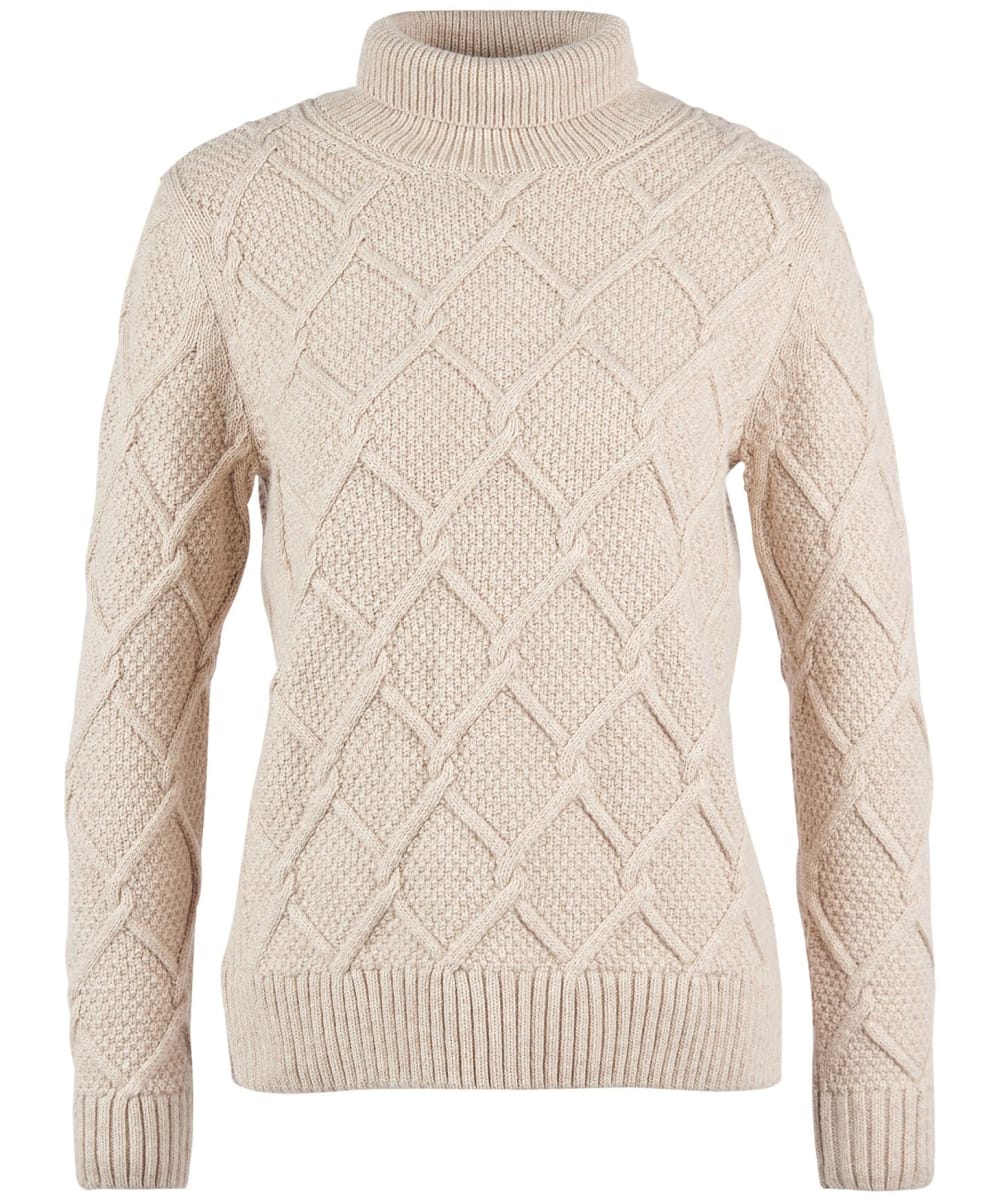 View Womens Barbour Burne Roll Neck Knit Oatmeal UK 8 information