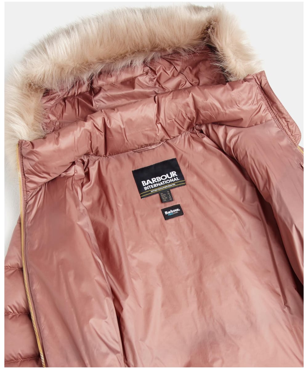 Barbour international brace chevron quilted jacket with hood hotsell