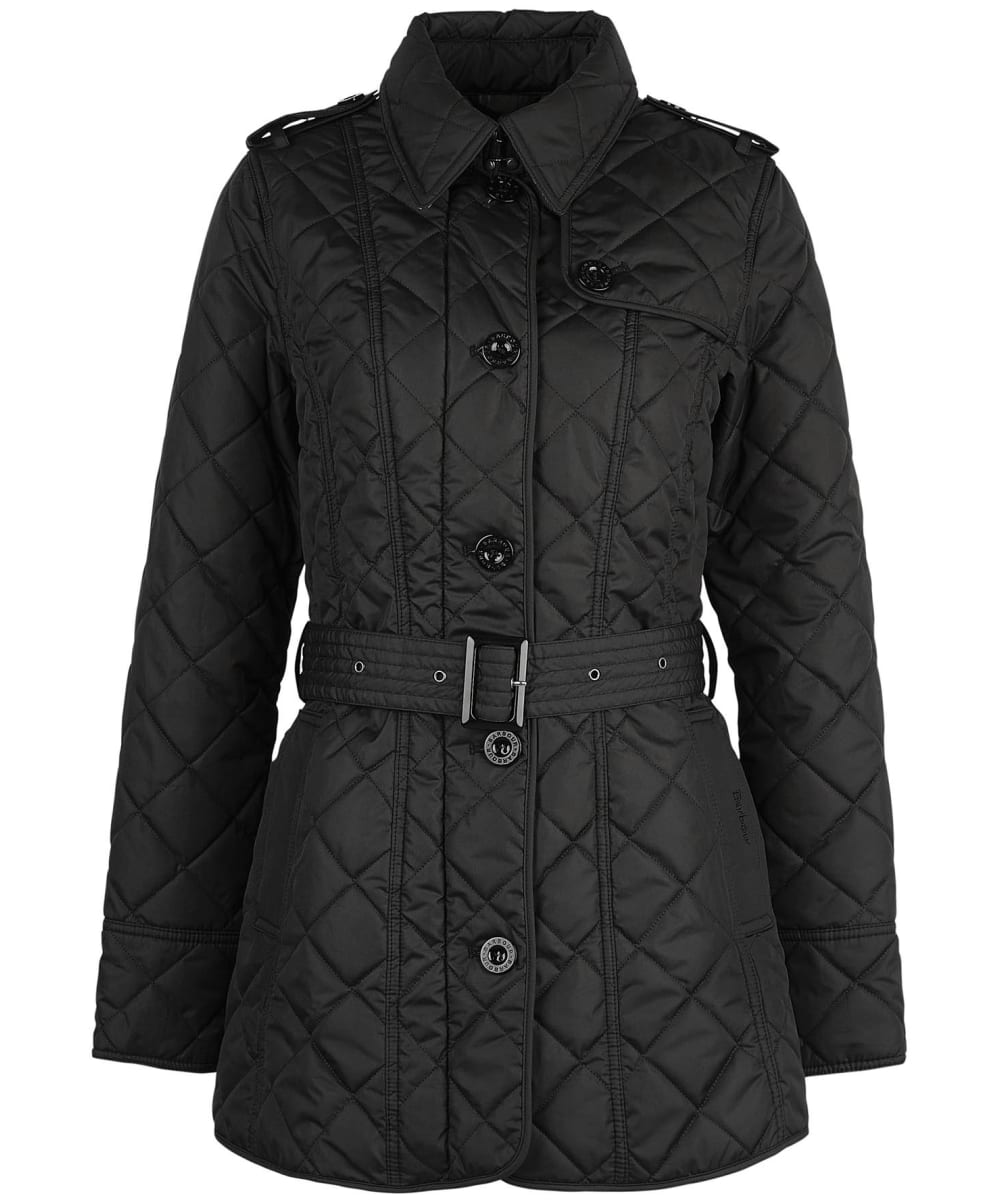 View Womens Barbour Tummel Quilted Jacket Black Classic Tartan UK 10 information