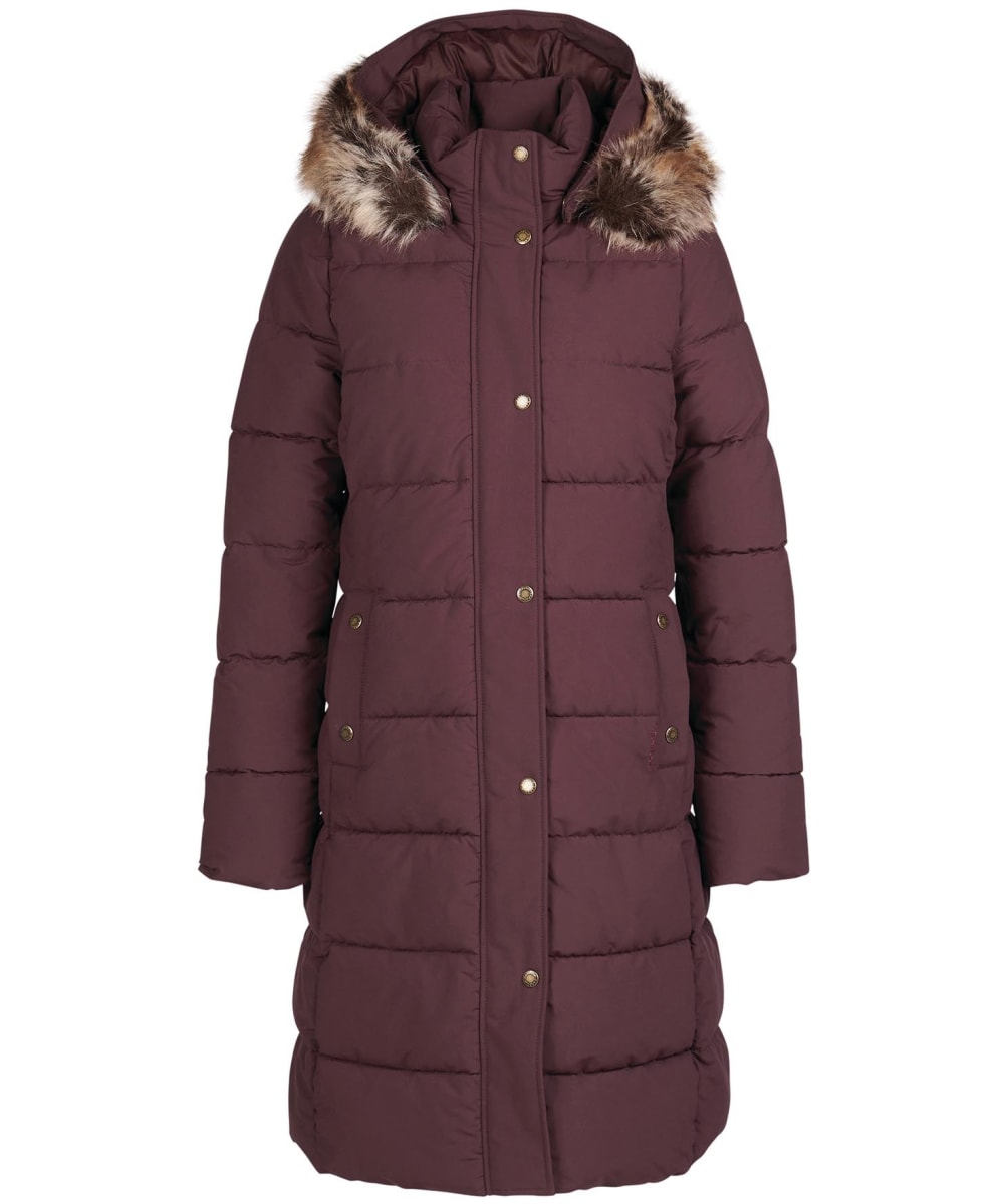 View Womens Barbour Grayling Quilted Jacket Black Cherry UK 16 information