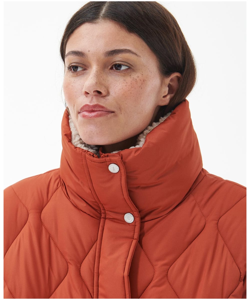 Barbour quilted jacket womens Orange deals