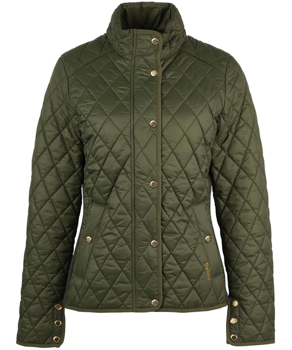 View Womens Barbour Yarrow Quilted Jacket Olive Rose Garden Floral UK 18 information