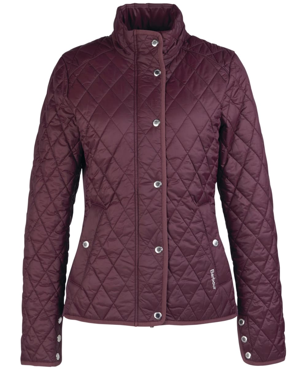 View Womens Barbour Yarrow Quilted Jacket Black Cherry UK 12 information