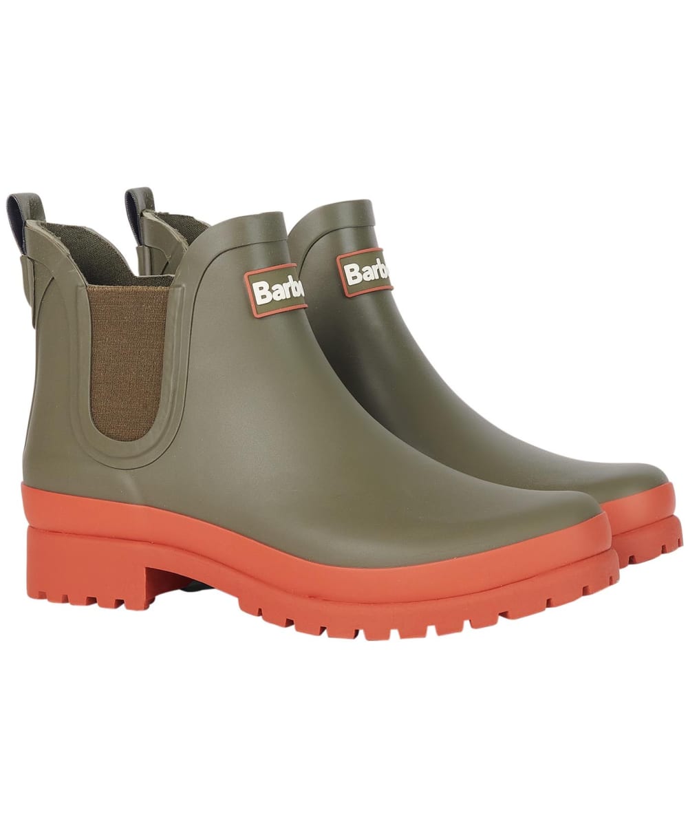 View Womens Barbour Mallow Chelsea Wellington Boots Olive Spiced Pumpkin UK 8 information