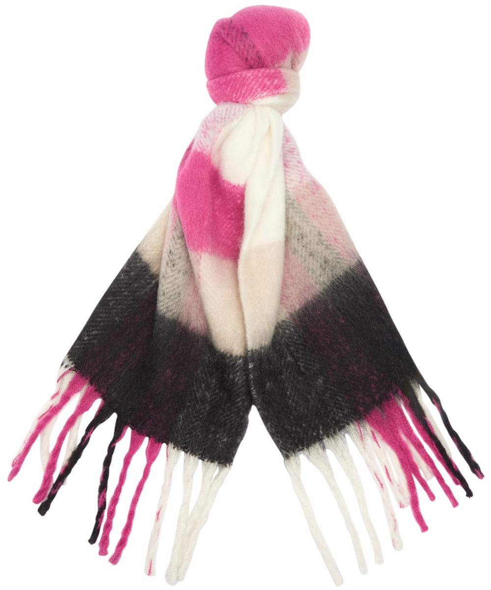 View Womens Barbour International Clypse Check Scarf Fuchsia Lily One size information