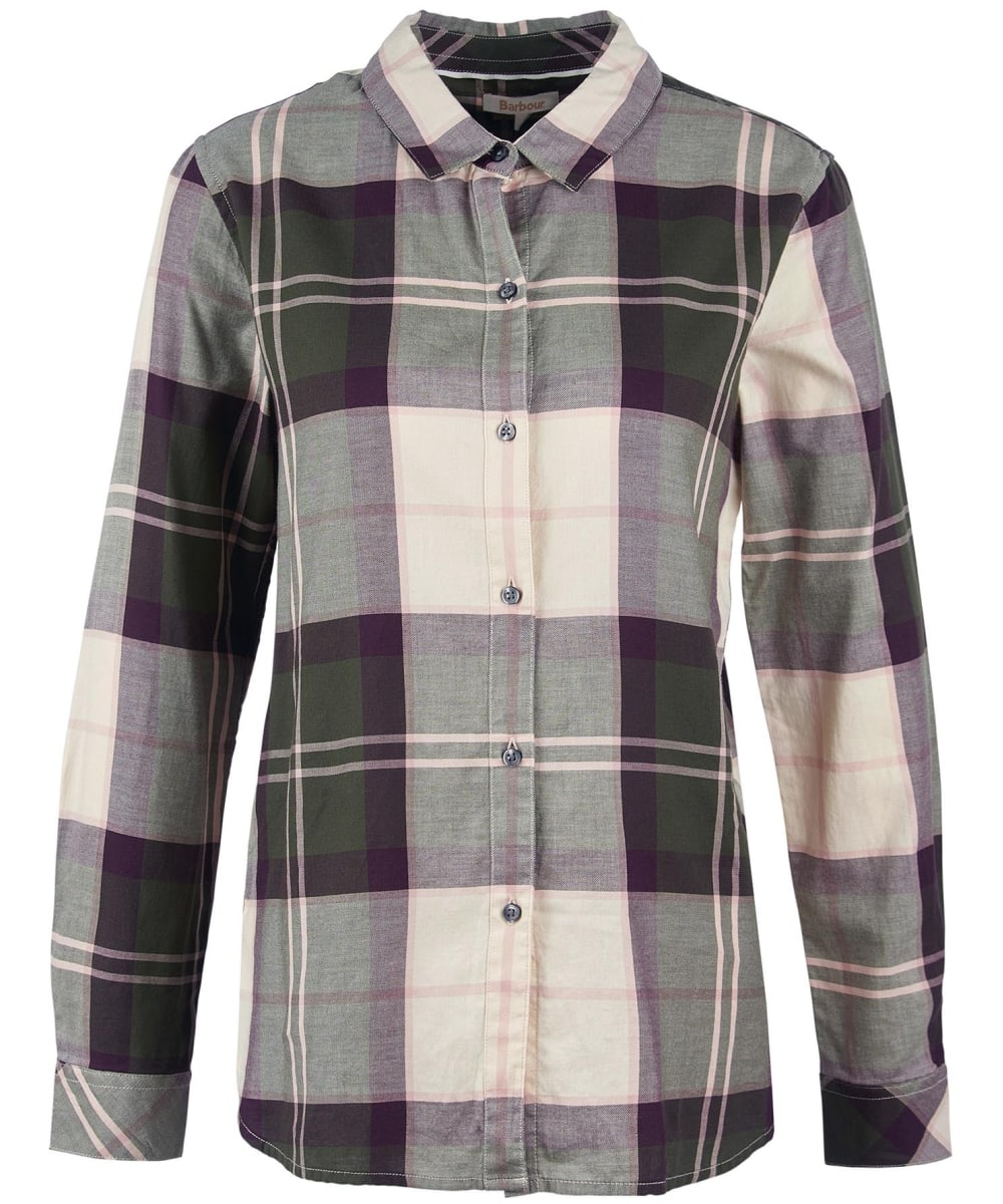 View Womens Barbour Moorland Shirt Olive Black Cherry UK 14 information