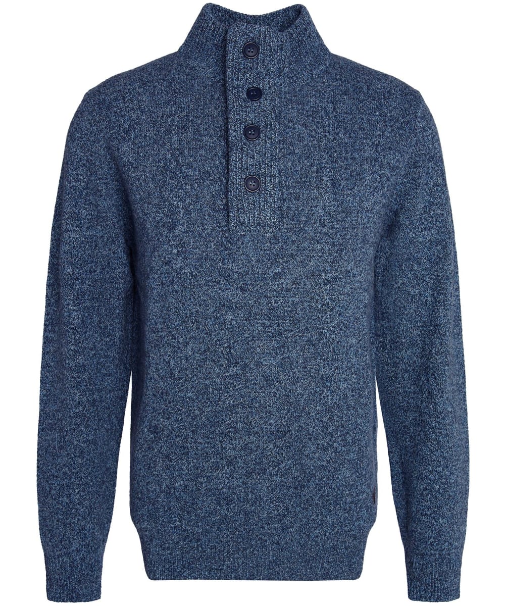 View Mens Barbour Patch Half Button Lambswool Sweater Inky Blue UK S information