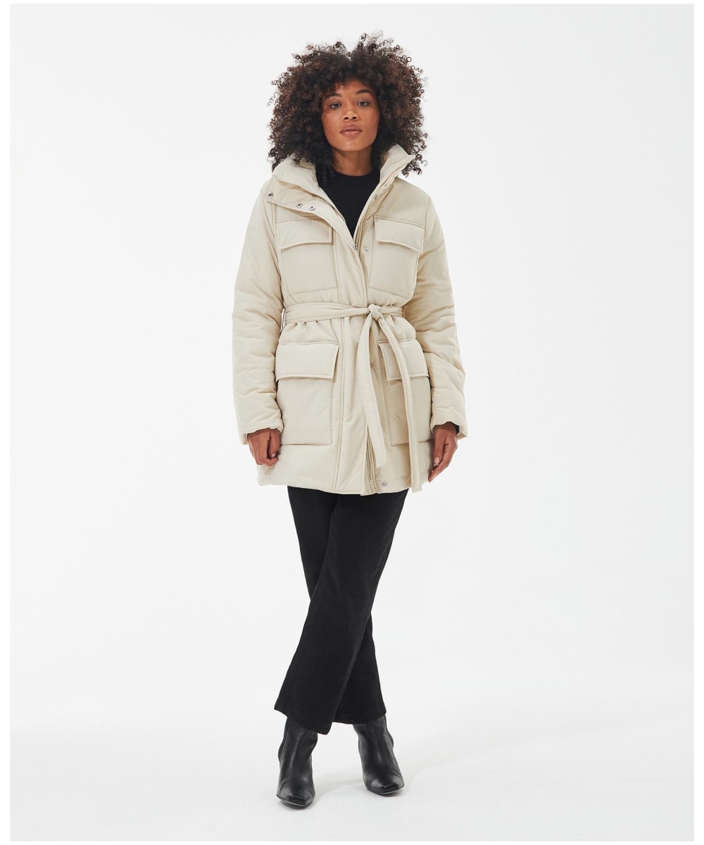 Barbour international jacket womens white sale