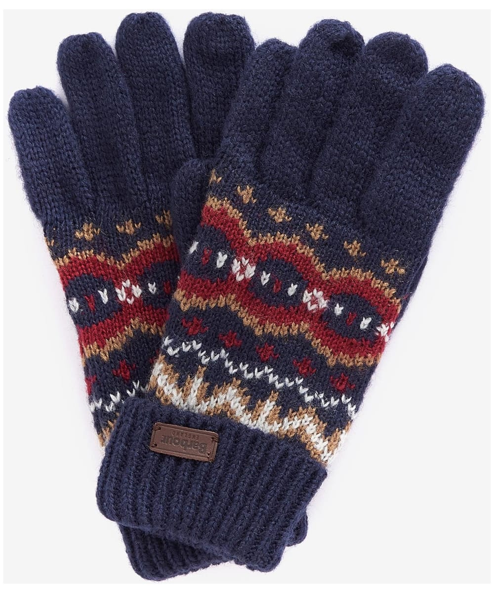 View Mens Barbour Case Fair Isle Gloves Cranberry One size information