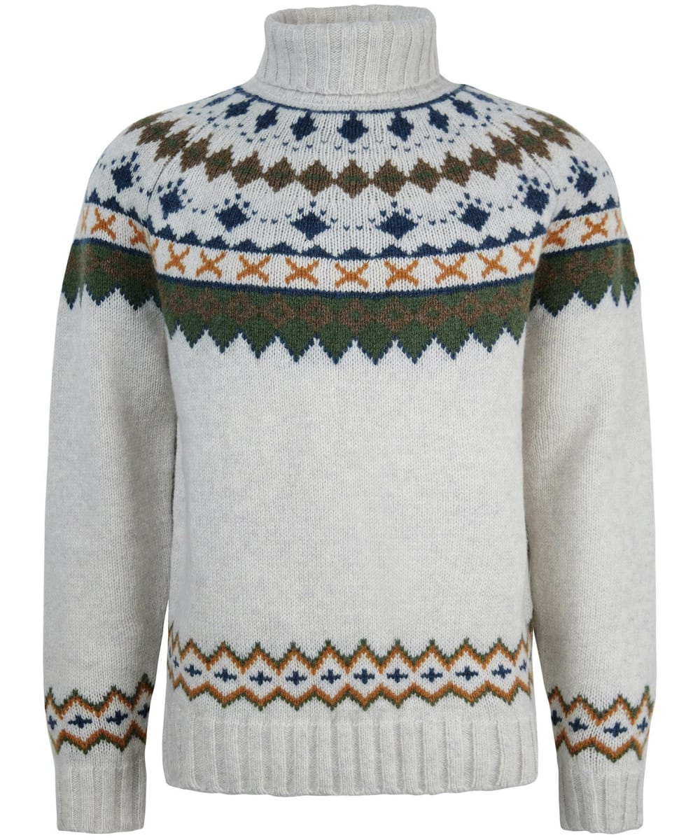 View Mens Barbour Roose Fair Isle Rollneck Whisper White UK XL information