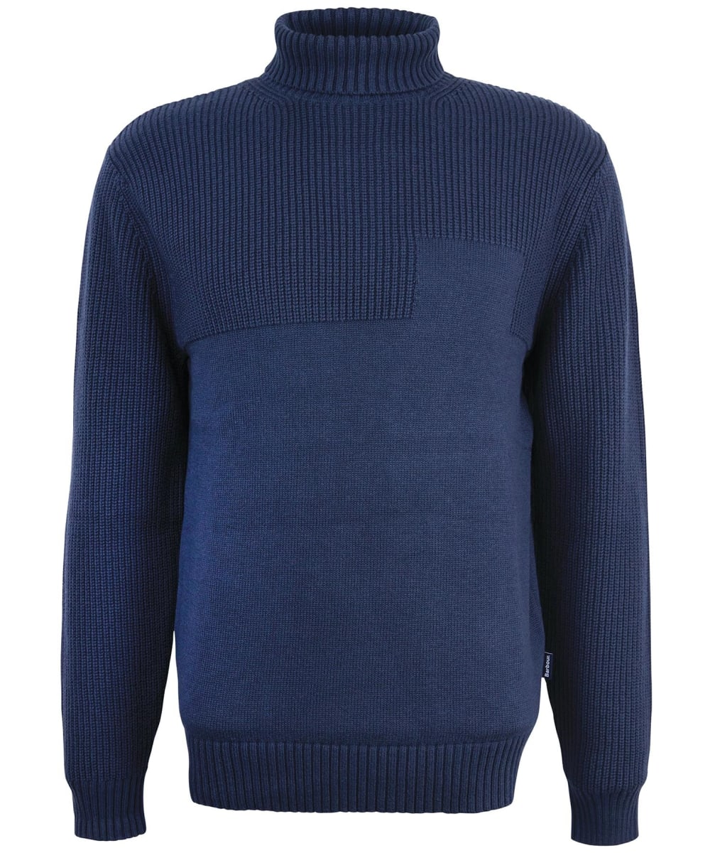 View Mens Barbour Steetley Roll Neck Knit Navy UK L information