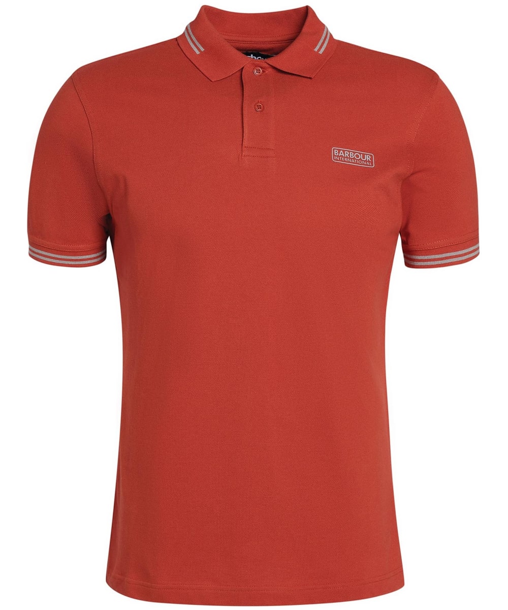 View Mens Barbour International Essential Tipped Polo Shirt Iron Ore UK L information