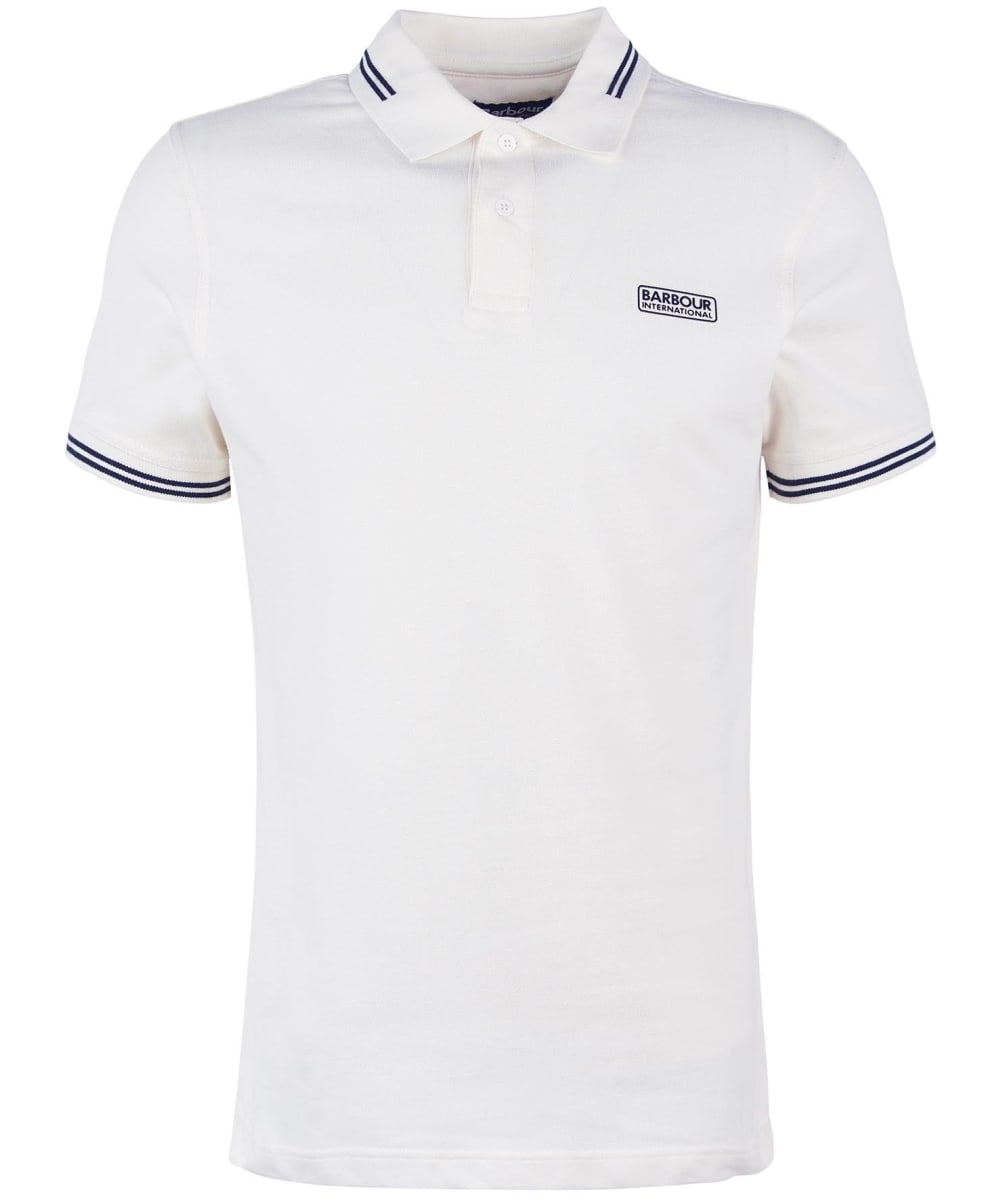 View Mens Barbour International Essential Tipped Polo Shirt Whisper White UK XXL information