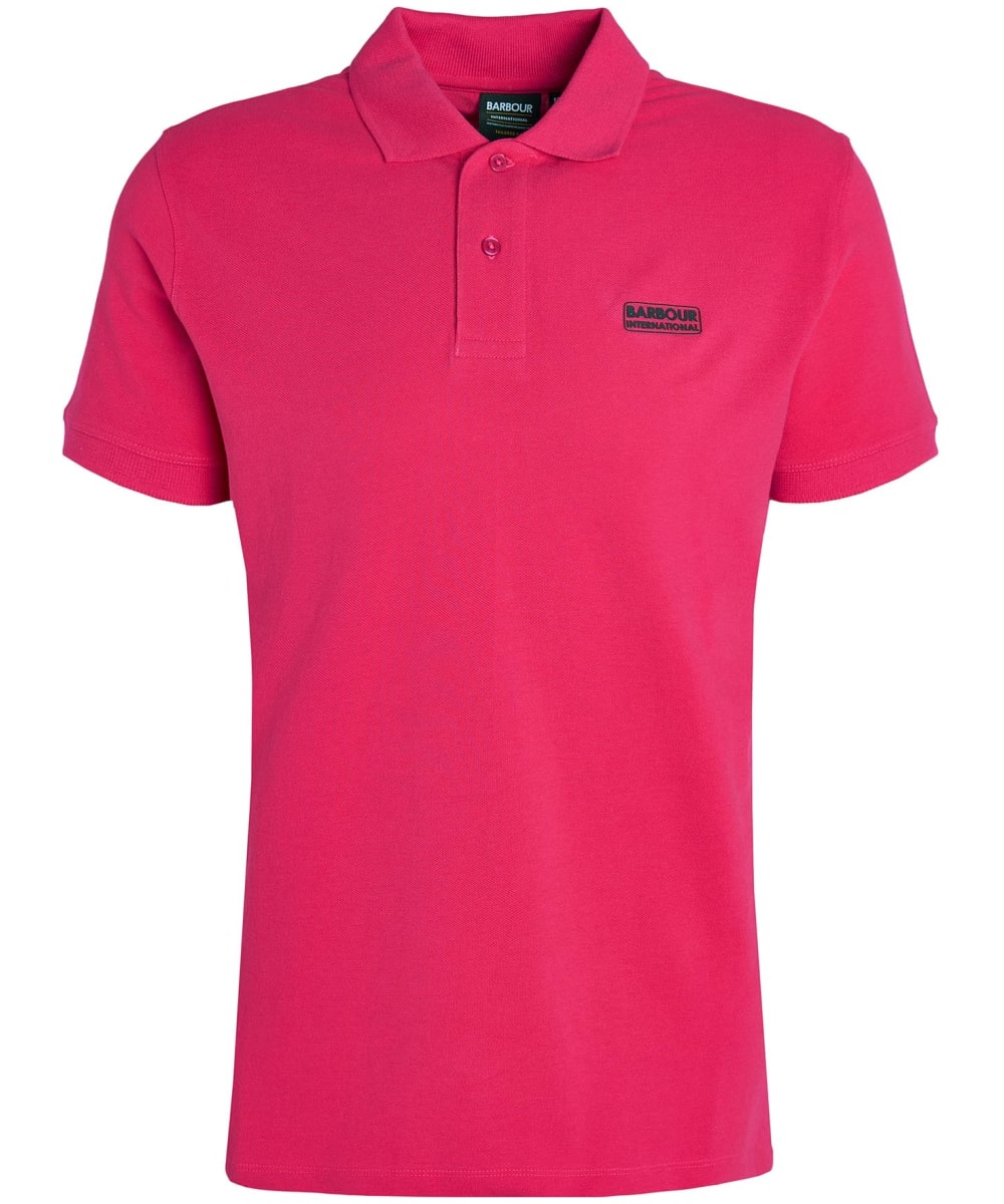 View Mens Barbour International Essential Polo Fuchsia UK L information
