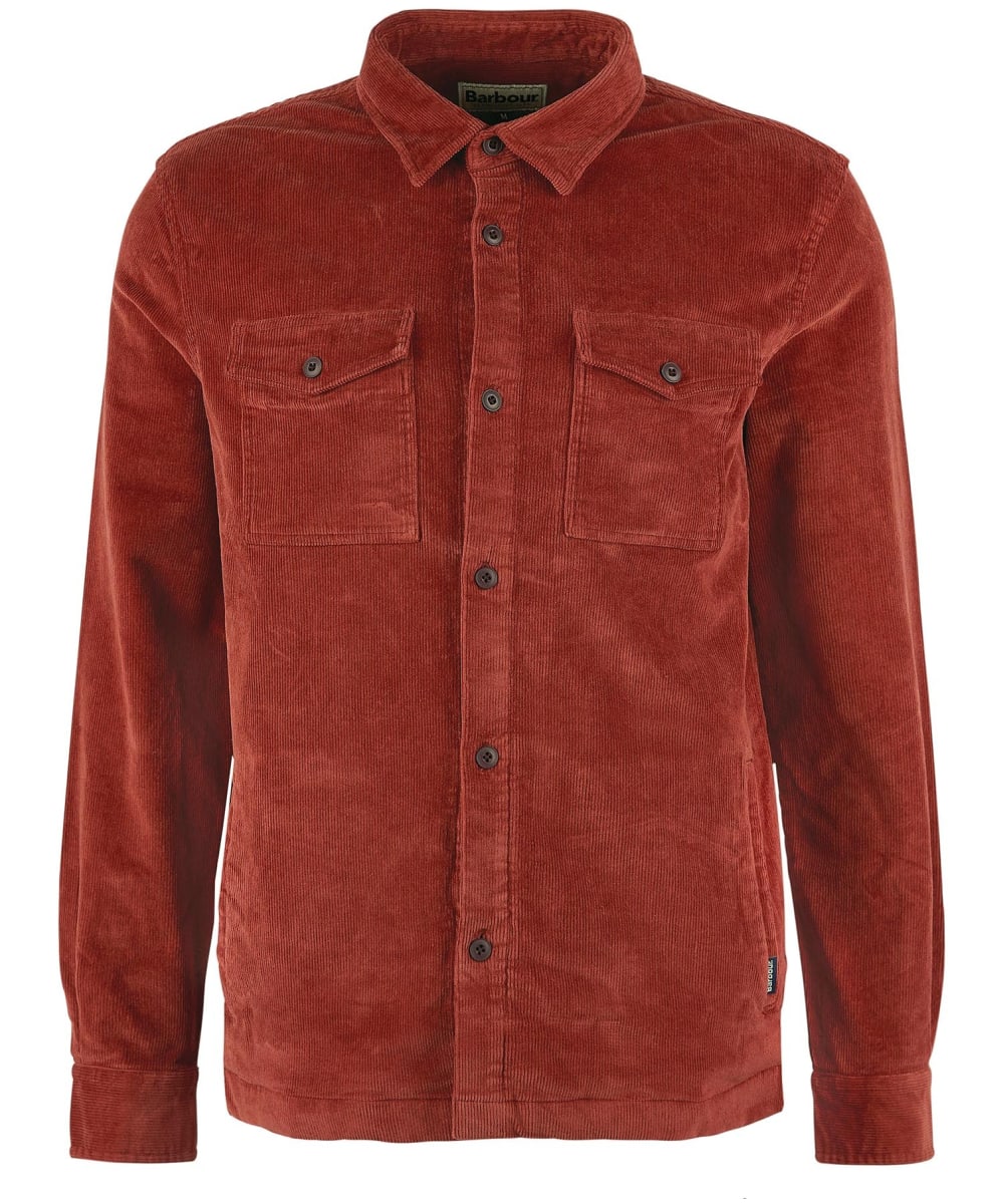 View Mens Barbour Cord Overshirt Russet Brown UK L information