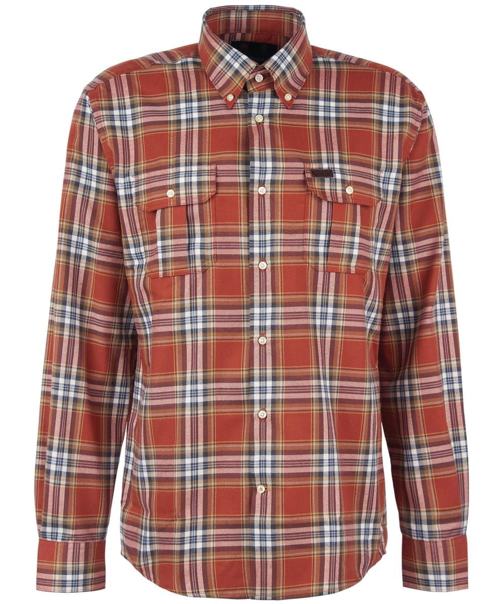 View Mens Barbour Singsby Thermo Weave Shirt Rust UK XL information