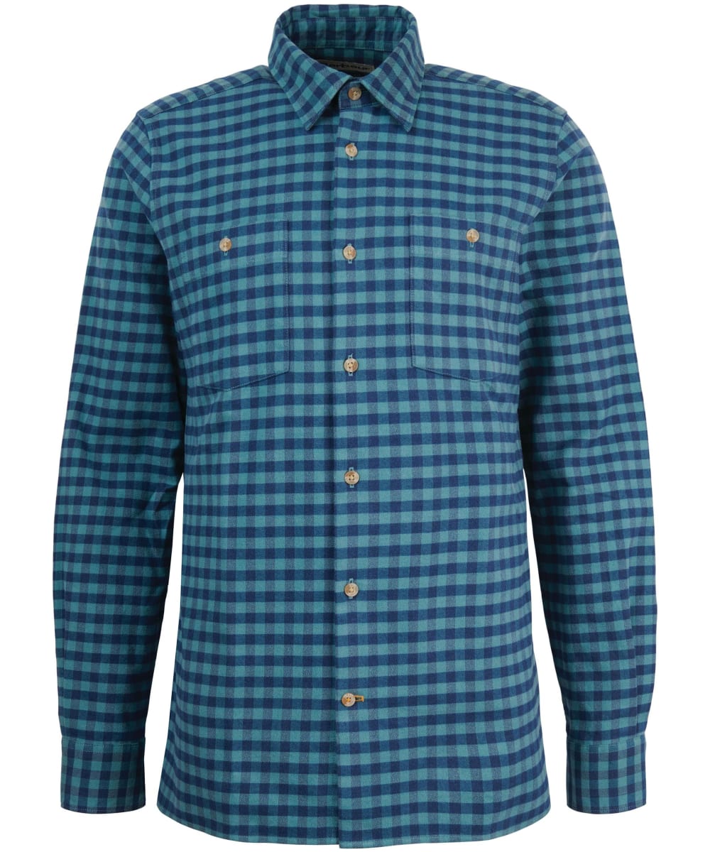 View Mens Barbour Convoy Shirt Washed Green UK L information