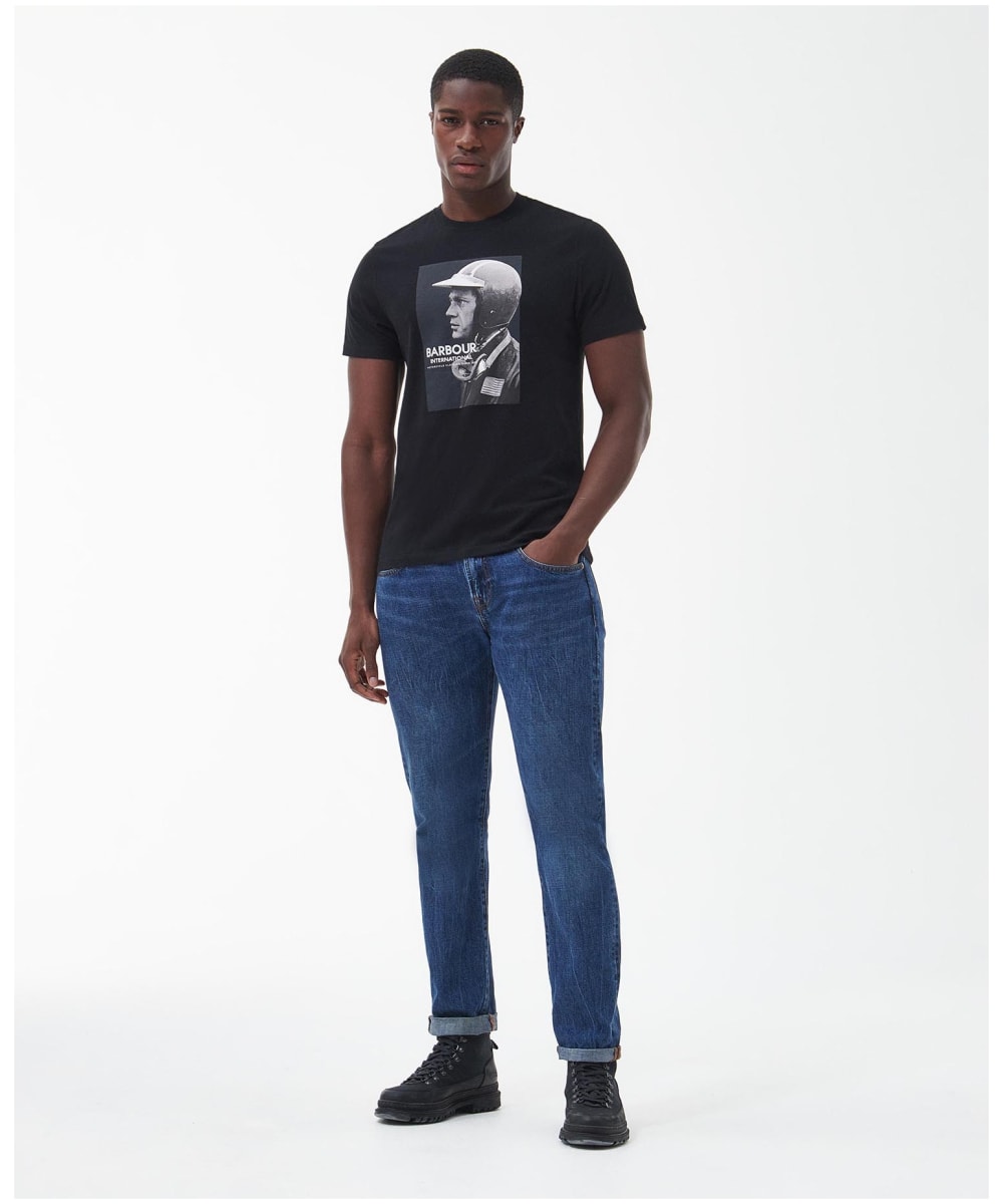 Barbour t shirt mens Black discount