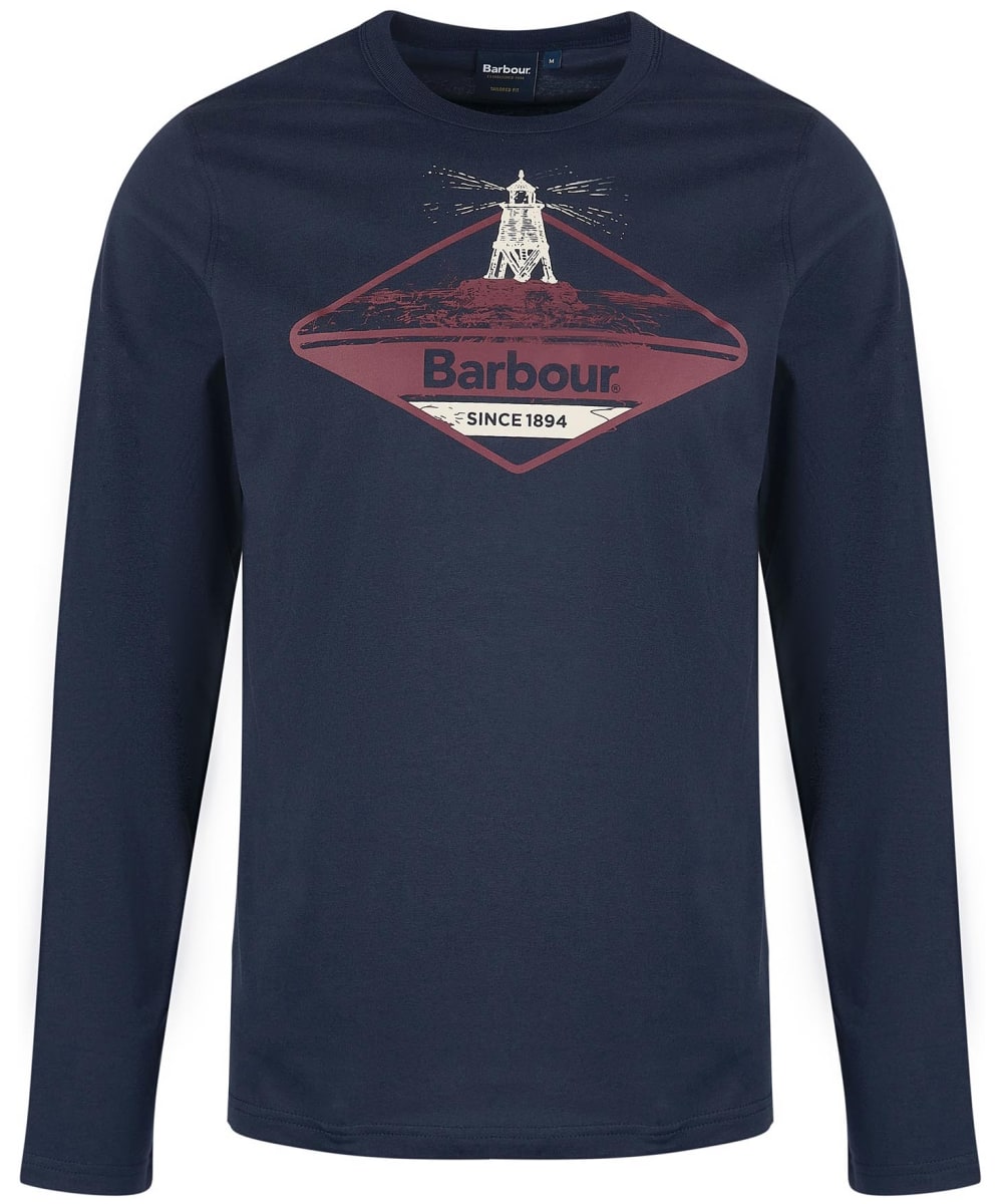 View Mens Barbour Dundraw Long Sleeve TShirt Navy UK L information