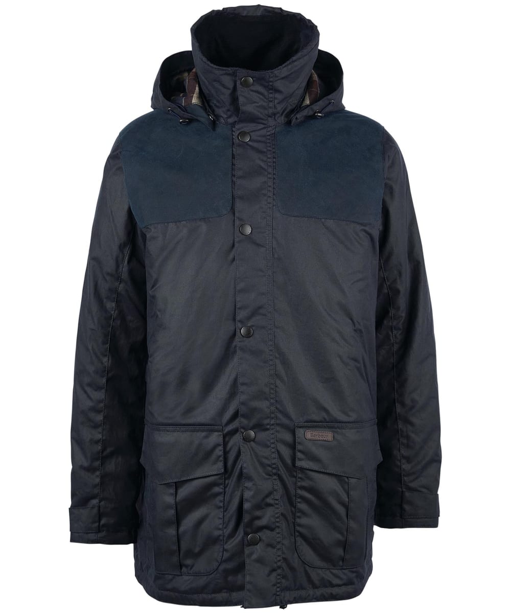 View Mens Barbour Ollerton Waxed Cotton Jacket Navy UK M information