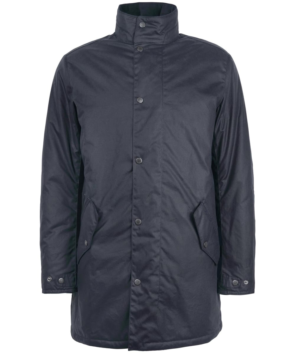 View Mens Barbour Chelsea Waxed Mac Navy UK M information