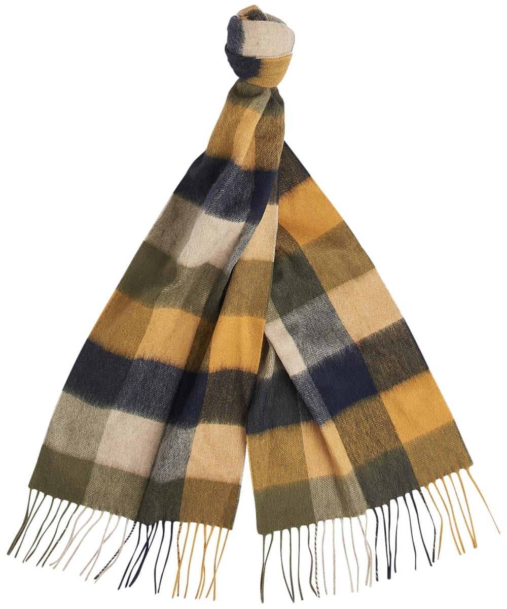 View Barbour Large Tattersall Lambswool Scarf Forest Mist One size information