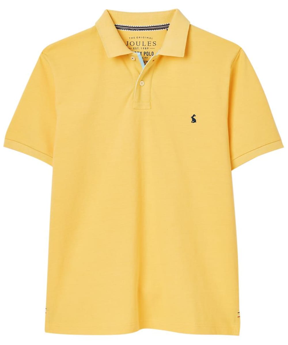 View Mens Joules Woody Short Sleeve Cotton Polo Shirt Pale Yellow UK M information