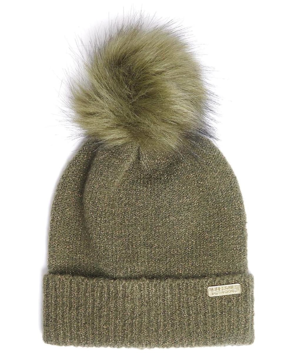 View Womens Barbour International Sparkle Knit Beanie Envy Olive One size information