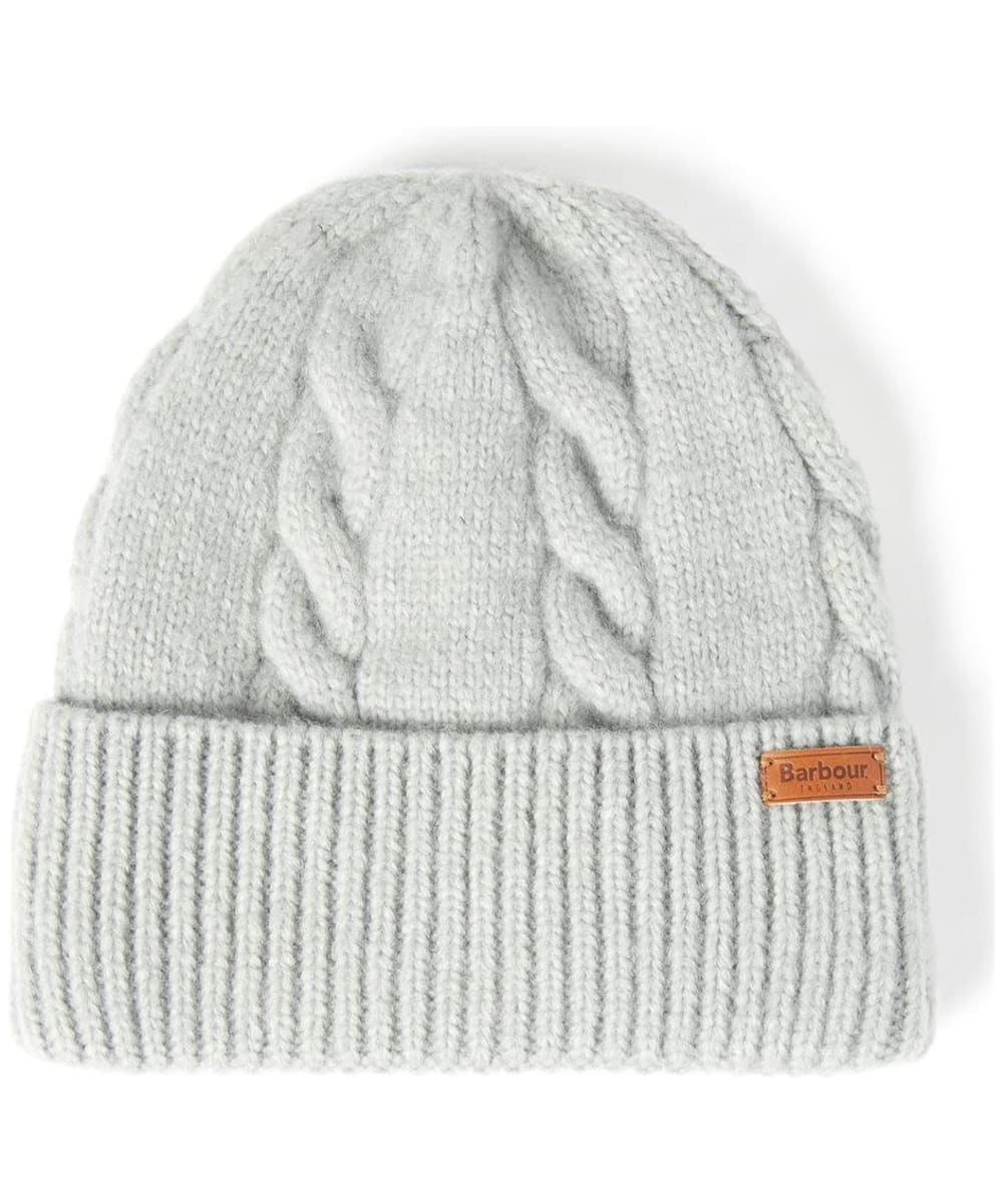 View Womens Barbour Meadow Cable Beanie Light Grey One size information