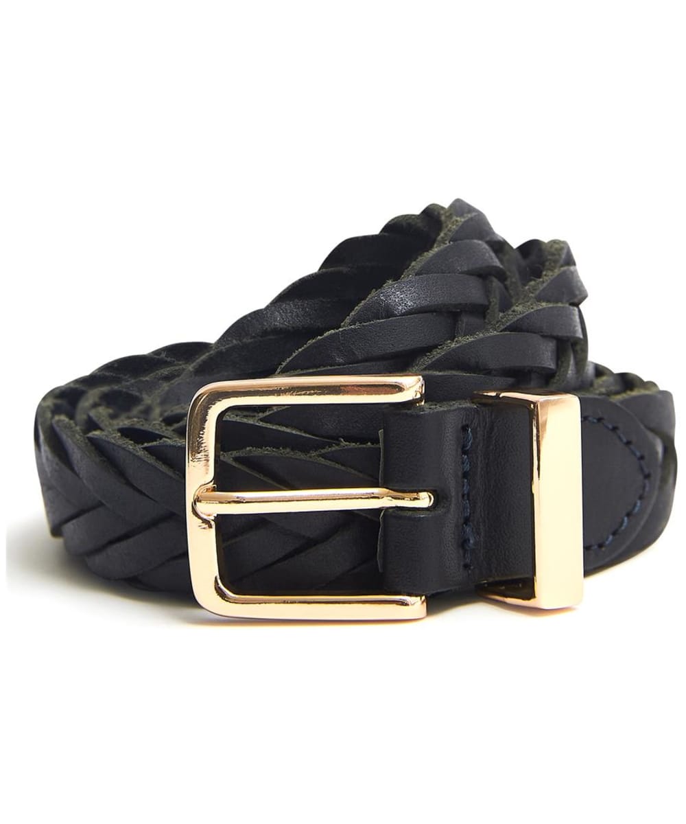 View Womens Crew Clothing Plaited Leather Belt Navy M information