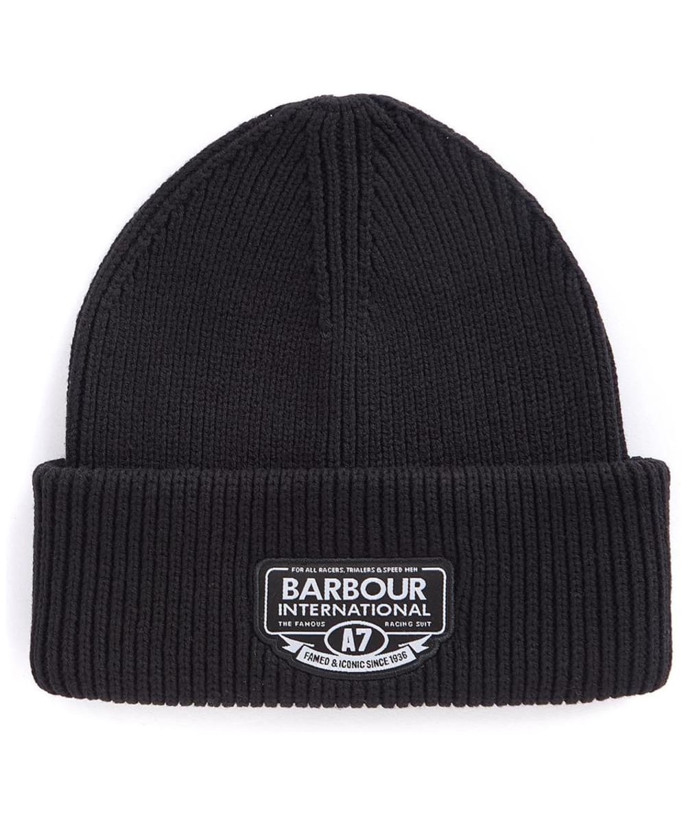 View Mens Barbour International Storm Knit Beanie Hat Black One size information