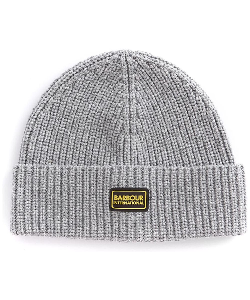 View Mens Barbour International Sweeper Legacy Knit Beanie Hat Grey Marl One size information