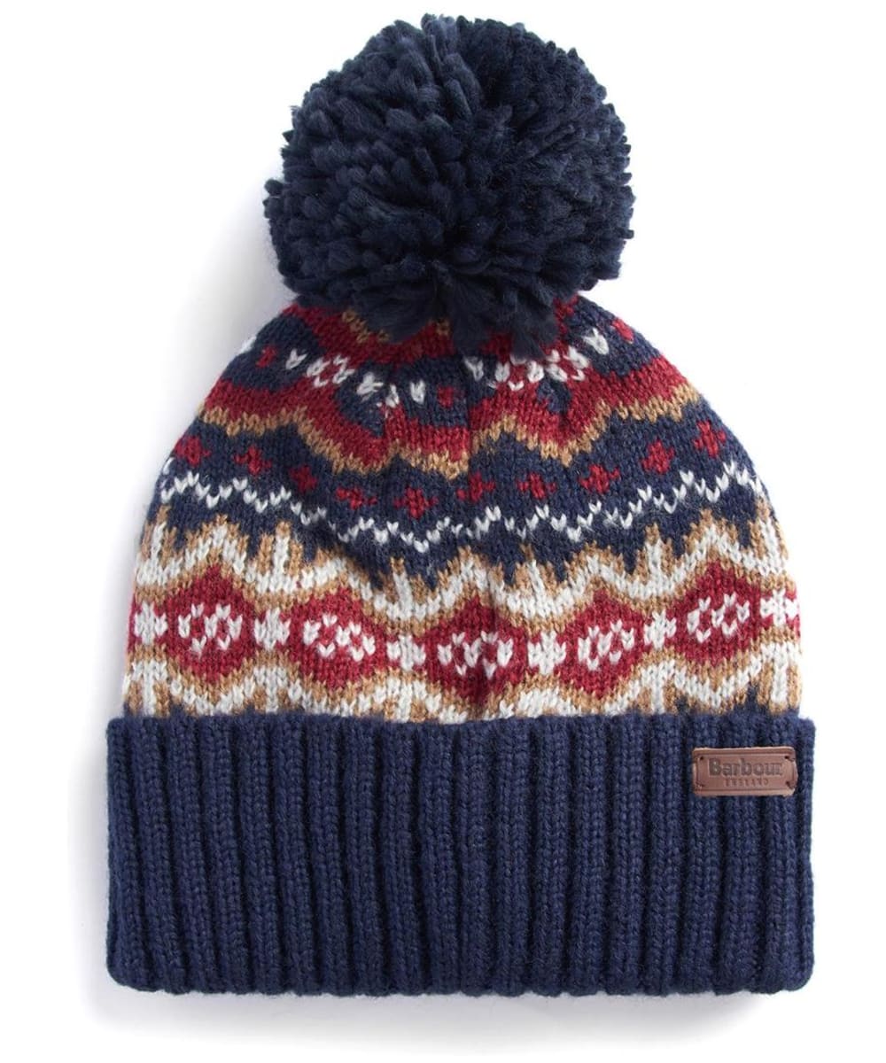 View Mens Barbour Case Fair Isle Beanie Cranberry One size information