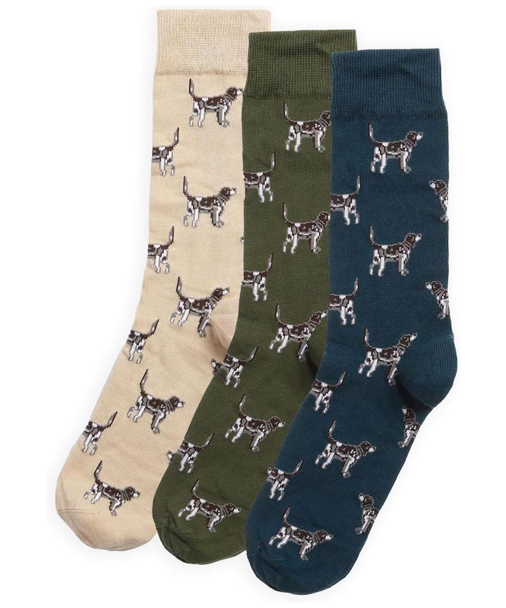 View Mens Barbour Pointer Dog Socks Gift Box Forest Mist L information