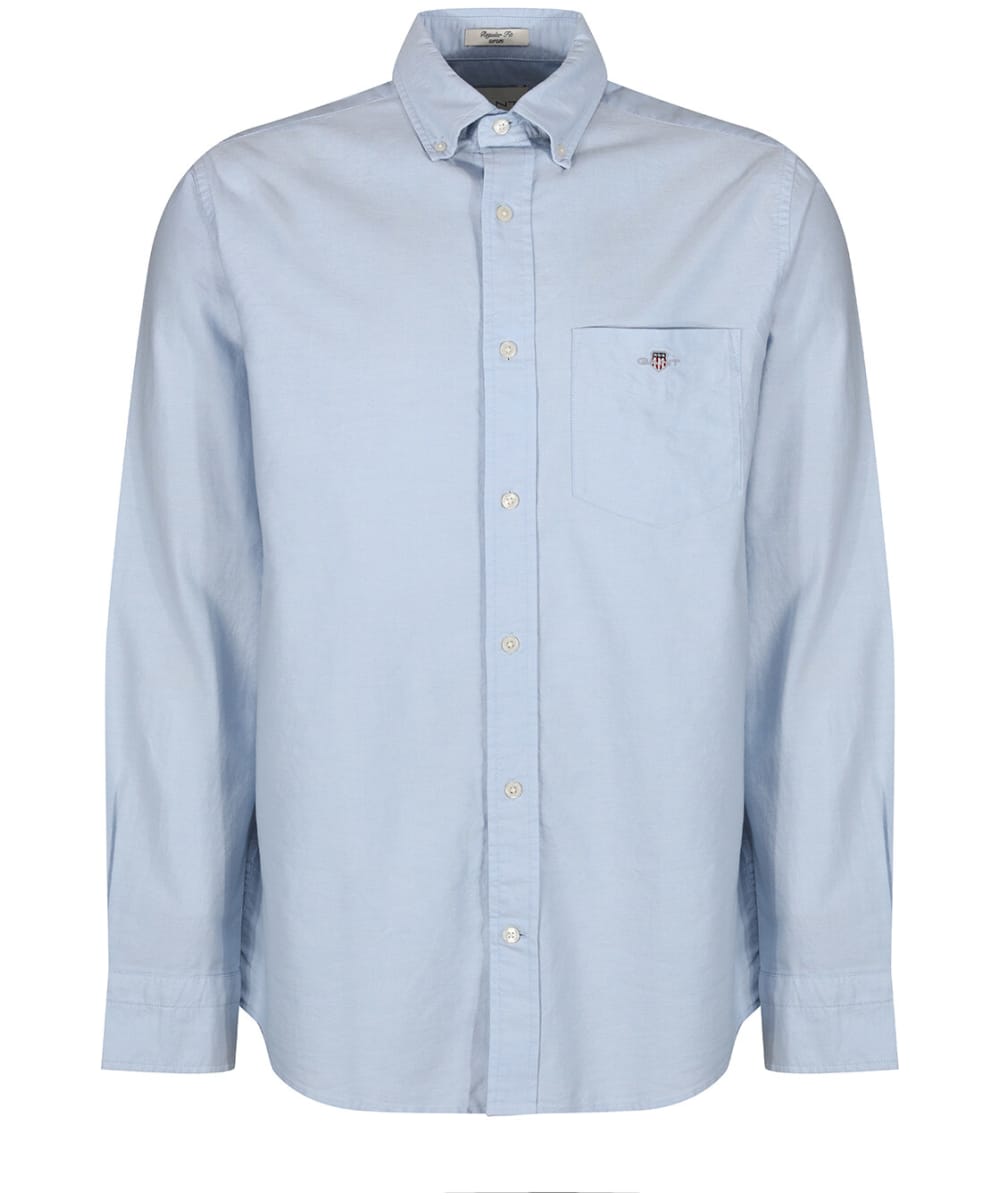 View Mens Gant Regular Fit Long Sleeve Cotton Oxford Shirt Light Blue UK S information