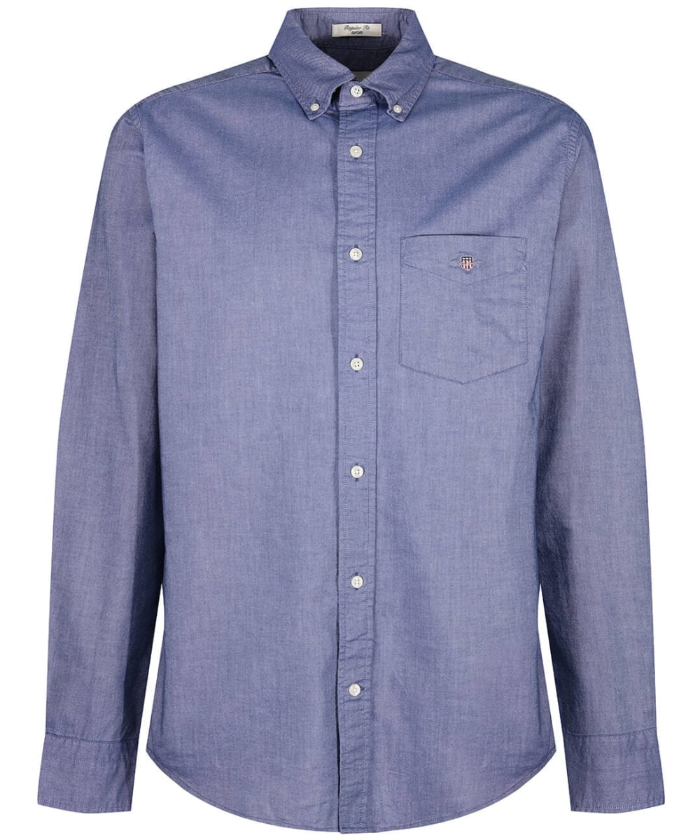 View Mens Gant Regular Fit Long Sleeve Cotton Oxford Shirt Persian Blue UK M information