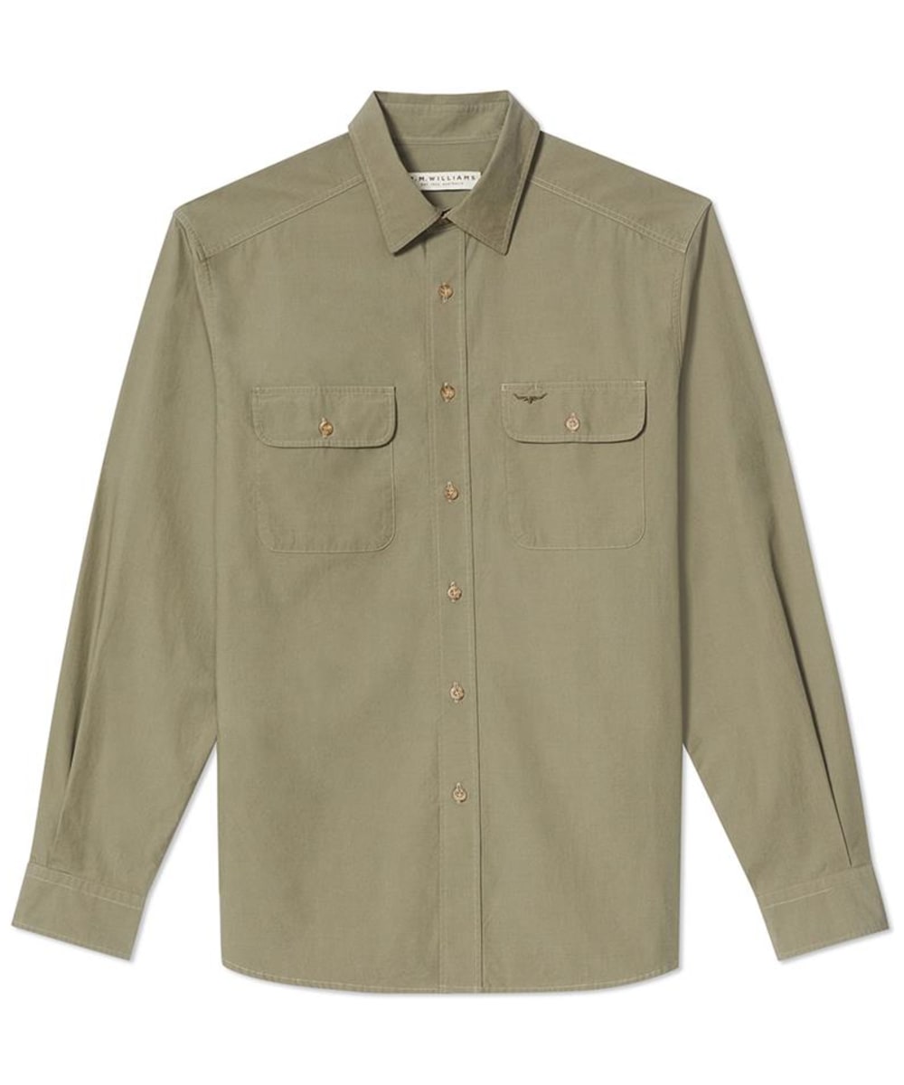 View Mens RM Williams Long Sleeve Cotton Bourke Shirt Olive UK L information